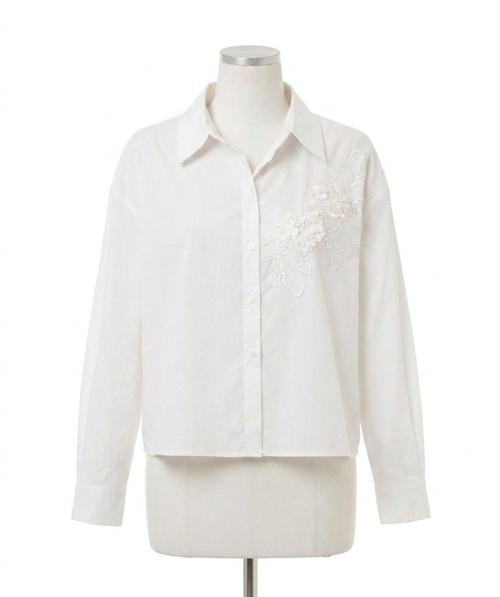 NEW ESQUALO sahra small flower patch blouse in off-white
